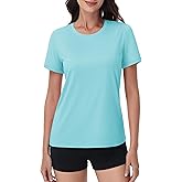 MAGCOMSEN Women's Short Sleeve Shirt UPF 80+ Sun Protection T-Shirts Quick Dry Workout Gym Running Tops