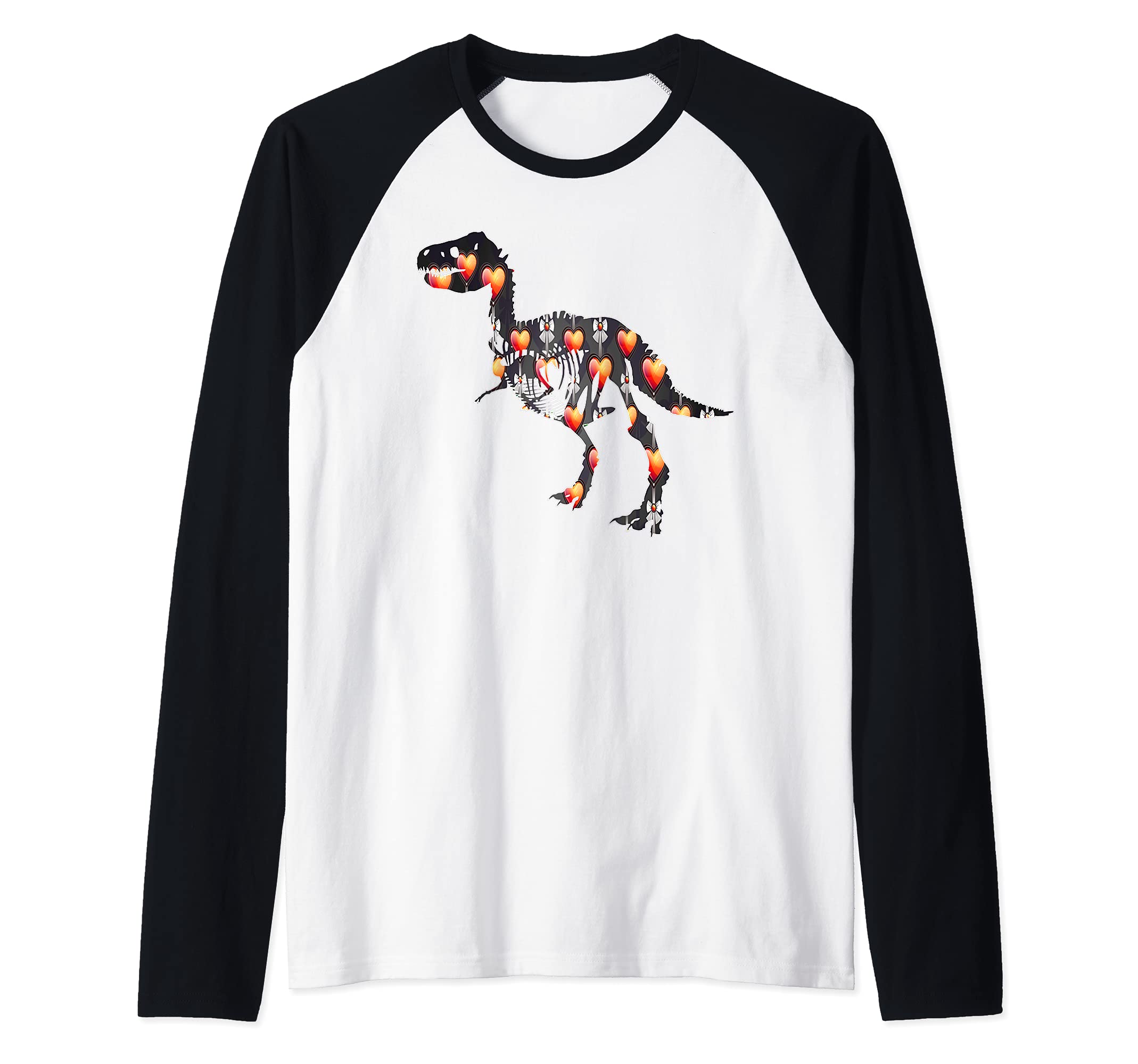 Tyrannosaurus Rex Animal T-Rex Creepy Dinosaur Raglan Baseball Tee