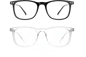 TIJN 2 Pack Blue Light Blocking Glasses, Computer Reading/Gaming/TV/Phones Glasses for Women Men,Anti Eyestrain & UV Glare