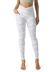 ODODOS Cross Waist Yoga Leggings for Women with