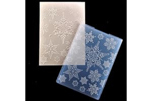 DDOUJOY 3D Merry Christmas Snowflake Background Plastic Embossing Folders for Card Making Scrapbooking and Other Paper Crafts 3090978