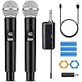 HUACAM Professional Karaoke Microphone Set, Dual Vocal Pickup, Easy Setup, USB Rechargeable, LED Display, Compatible with Karaoke Machines and More