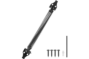 SANKINS 14" Gate Spring Self Closing Heavy Duty Outdoor Door Spring Automatic Metal Gate Closure Hardware with Adjustable Tool for Wooden and Vinyl Fence, Black
