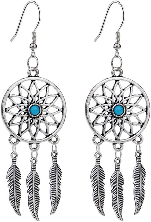Dylandy Fashion Dream Catcher Earrings Earrings Elegant Crystal Gemstone Reindeer Earrings Studs Sliver Jewelry Accessories for Women Girls Birthday Festival
