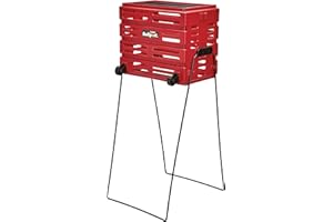 Tourna Ballport Deluxe Tennis Ball Hopper with Wheels - Red