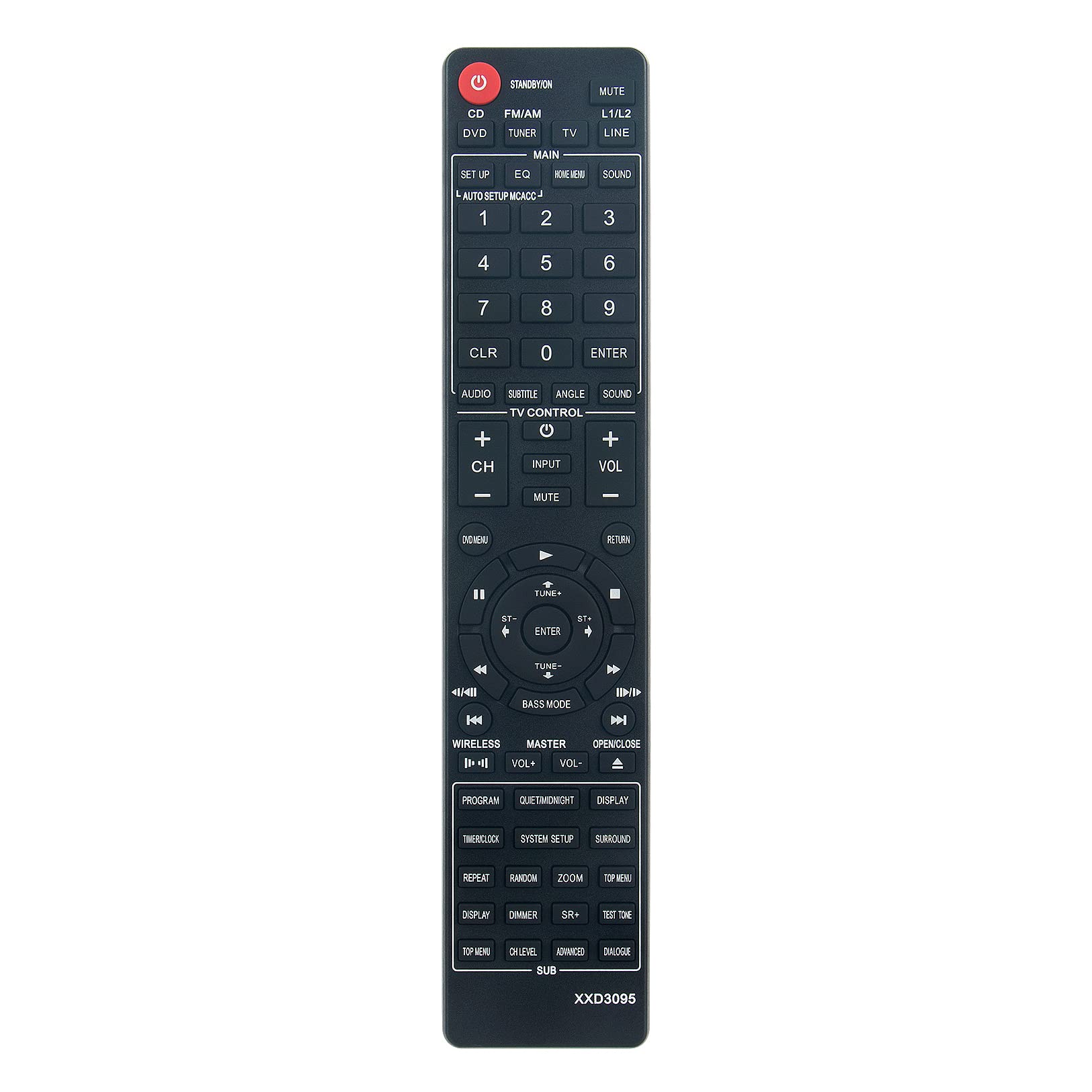 VINABTY XXD3095 Replacement Remote Compatible with Pioneer Audio/Video Receiver AV TV XV-DV323