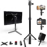 Kado Metal Portable Monitor Stand Tripod, Phone/Tablet Clamp for Desk | 100x100mm 75x75mm Wall/Arm Mount Clamping, 360&deg; Ball Head and 1/4" Screw Compact for Phone, Tablet, Projector, Camera, Webcam