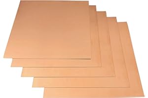 Flashing Kings Copper Sheets, 12''x12'', 16 Ounce 24 Gauge, 99.9% Pure, Mill Finish, 2 in a Package