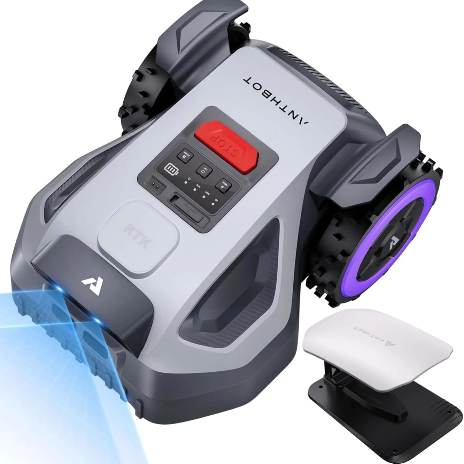 ANTHBOT M9 Mähroboter ohne Begrenzungskabel, Neuer Genie mit NRTK-Navigation & Dual-Vision, bis 900 m² (max. 1200 m²), Schnitthöhe per App, KI-Hindernisvermeidung, Rasenroboter mit 45% Steigung
