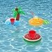 Letsfunny Inflatable Pool Floats Unique Drink Holder- Pineapple, Watermelon, Palm tree(3 Pack)