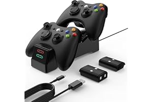 YCCSKY Controller Charger for Xbox 360, Dual Controller Charging Station with 2 x1200mAh High Performance Rechargeable Batter