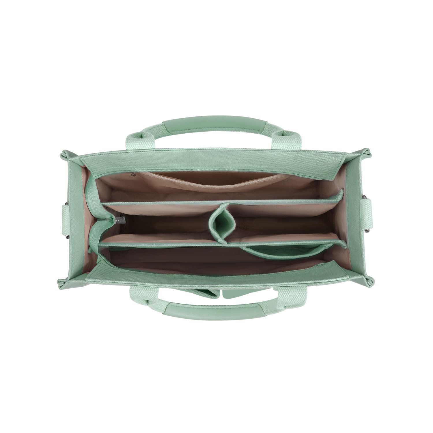 FIORETTO Canvas Tote Bag for Women with Zipper Closure & Individual Compartments for Work College for Teacher & Nurse