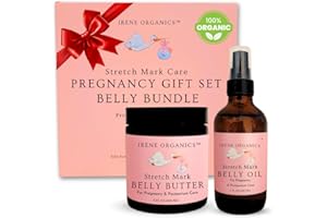 Belly Bundle by Irene Organics - Organic Belly Butter and Oil for Pregnancy Stretch Mark Prevention and Treatment - Award Winning Skincare For Pregnancy and Postpartum - Mother's Day Gift Set (Small)