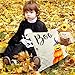 Dreampark Halloween Pillow Covers 18x18, Halloween Decoration Square Cotton Linen Burlap Decorative Throw Pillowslip Cushion Covers with Pumpkin Little Witch Decor Set of 4