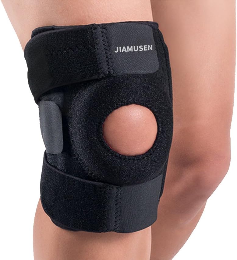 JIAMUSEN Knee Support Adjustable Knee Pad Sport Protector Breathable Patella Guard With 4 Spring Bars