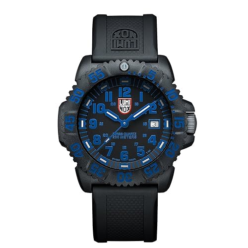 Luminox Mens Watch Evo Navy Seals Colormark Black Blue Series)  200 Meter Water Resistant Day Date Indication Lightweight Carbon Case in