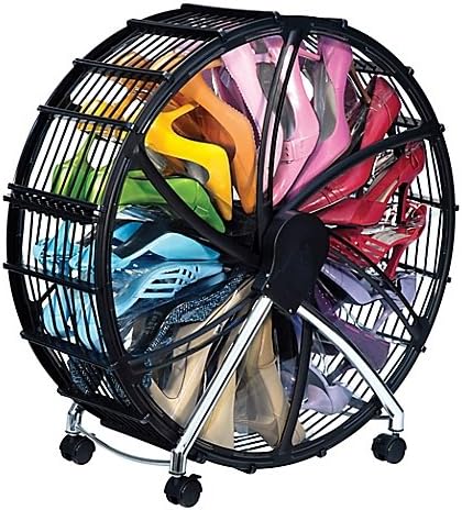 Shoe Wheel 30-Shoe Rotating, Stylish and Unique Ferris-wheel Design, Durable, Ergonomic, Rolodex in Black