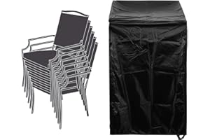 WANGYZJ Garden Chair Covers, 210D Outdoor Patio Furniture Covers, Waterproof Outdoor Lawn Patio Furniture Covers for Stackabl