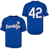 Madjus Men's Black Legend 42 Button Down Jersey 90s Hip Hop Baseball Jersey Stitched