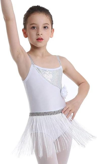 Mädchen Latein Tanzkleid Mit Pailletten - Glitzer Overall Für Ballett Und Show