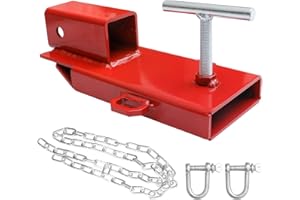 Forklift Trailer Hitch Attachment, AIWARGOD 1PC 2" Receiver Trailer Towing Adapter with Chain Red