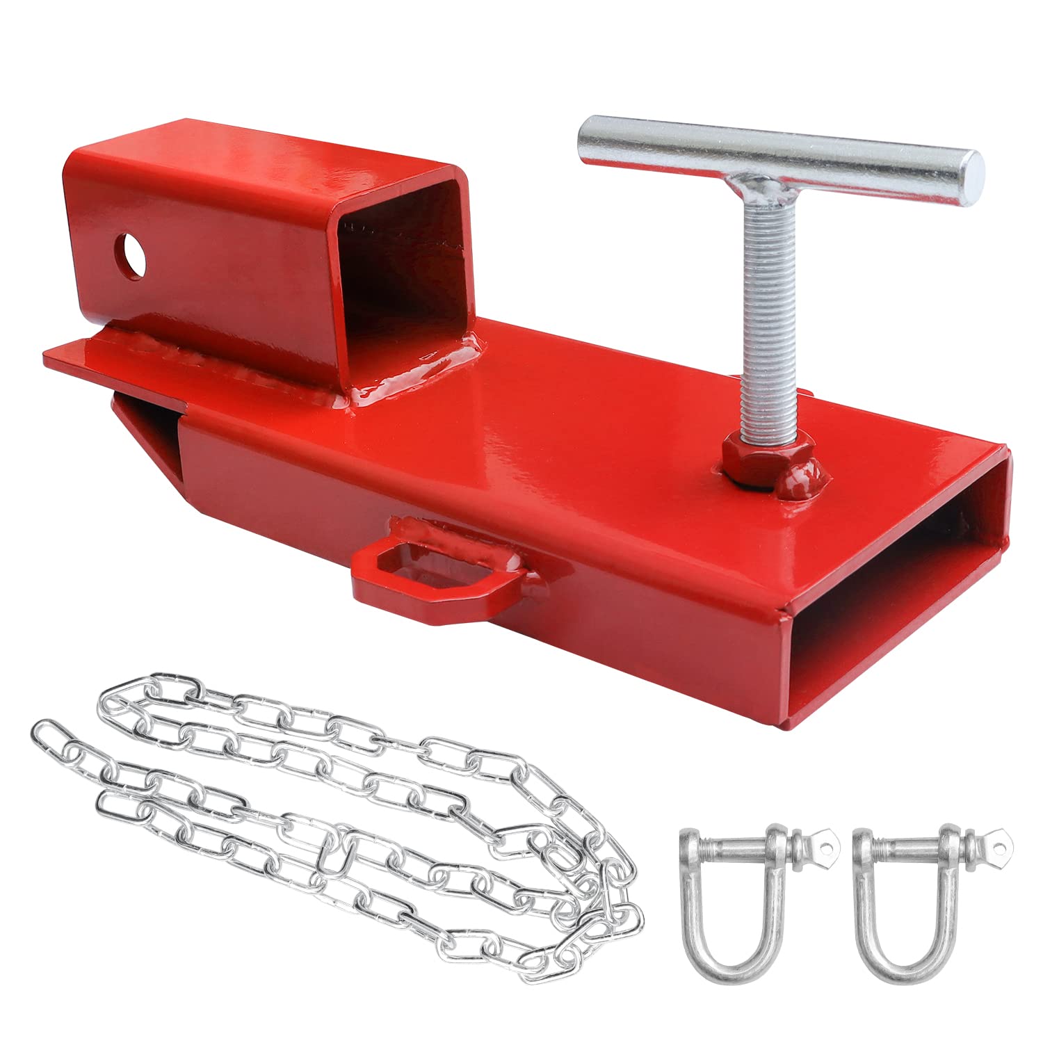Photo 1 of Forklift Trailer Hitch Attachment, AIWARGOD 1PC 2" Receiver Trailer Towing Adapter with Chain Red