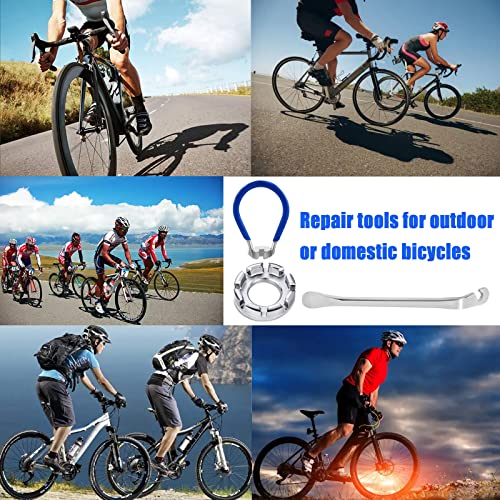 Bicycle Spoke Wrench Steel Size 10-15 Universal Spoke Tensioner for Bicycle Wheel Centring Nipple Tensioner Tension Wrench with Bike Tyre Lever Spoke Wrench Bicycle Tools
