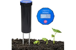 LAWNFUL Digital Soil pH Meter, Industrial Grade Soil pH Tester with Calibration-Free LCD Display, High Accuracy Soil pH Pen, Soil pH Monitor for Garden, Lawn, Plant (Black)