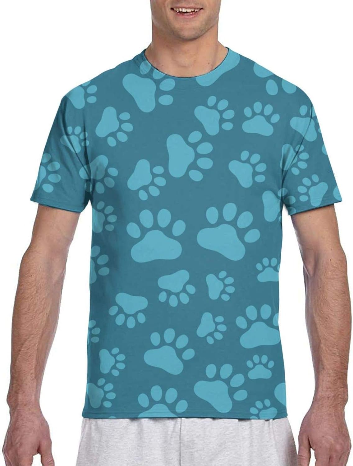 Dog Paw Print Unisex T-Shirt Funny Novelty Men's 3D Short Sleeve Tops Tees: Amazon.co.uk: Clothing
