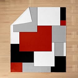 Feelyou Kids Red Geometric Plush Throw Blanket
