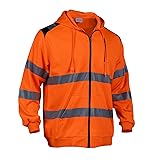 Sicalobo Hi Vis Sweatshirts Reflective Zip Hoodie