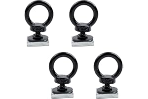 Antrader T Track Mount Tie Down Anchor for Roof Rack,4 Sets M6 T Track Bolts 304 Stainless Steel Roof Rack T Bolts Nuts and Lifting Eye Bolts T Slot Bolts Anchoring Kit