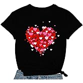 COMIZI Valentines Day Womens Shirts Love Heart Shirt Valentines Day T-Shirt Love Heart Tee Tops