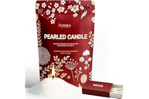 Fiora Naturals Pearled Candle Sand with Wicks – 1 Lb Sand Wax Beads & 20 Cotton Wicks – DIY Refillable Candle Making Kit, Long-Lasting, Smoke-Free, Clean Burning Christmas Gift Snow Candles