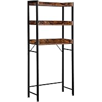 VASAGLE Over The Toilet Storage, 3-Tier Bathroom Storage Shelf, Rustic Brown and Black UBTS002B01