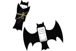 Yasmart Life Superhero Party Favors Invitations 20PCS 3D Black Bats Invitation Cards for Bat Baby Shower Superhero Man Birthday Party Supplies Superhero Decor