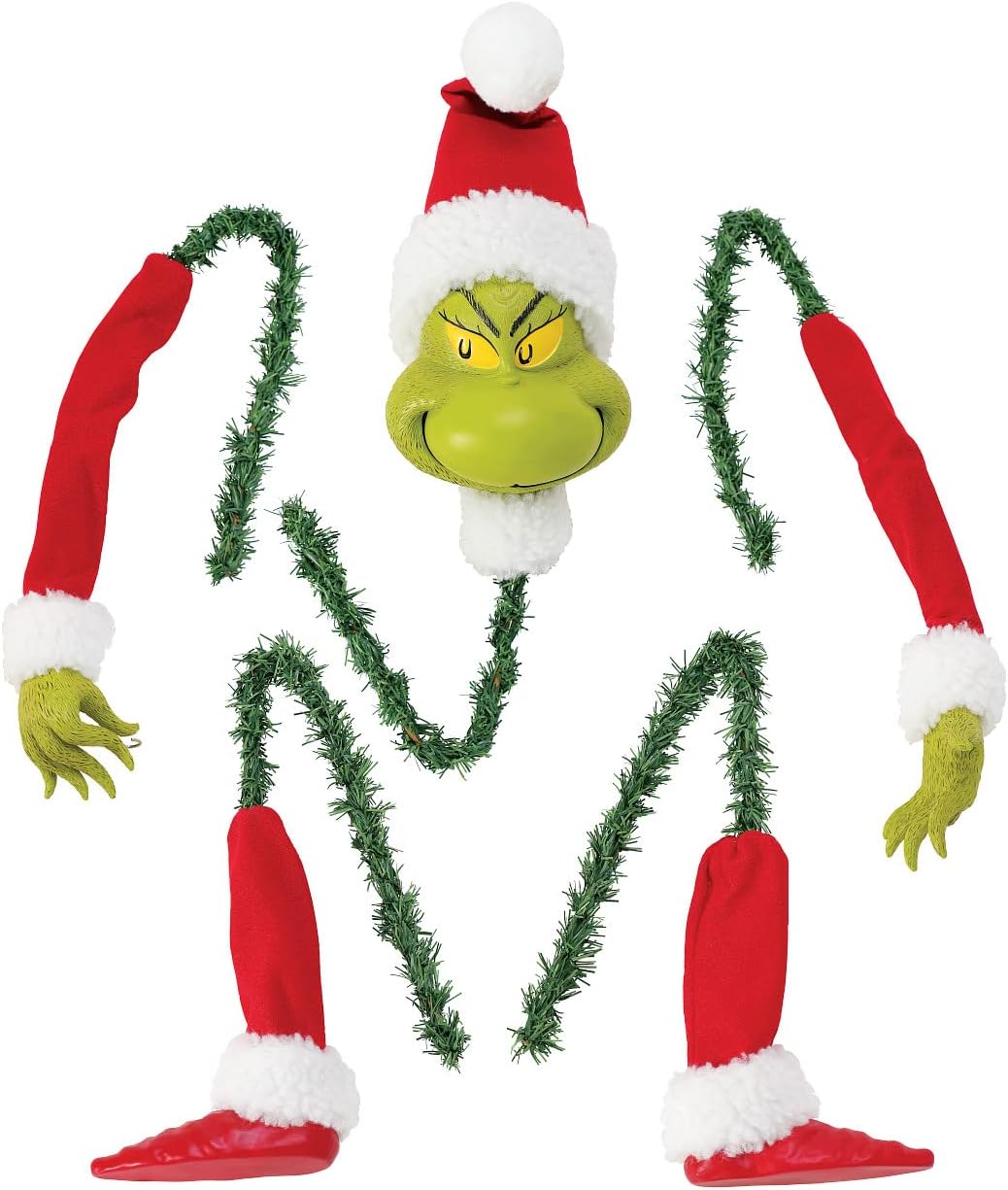 Tree Toppers - Department 56 Dr. Seuss The Grinch by Possible Dreams Decorate in a Cinch Tree Topper Set, 8 Inch, Multicolor