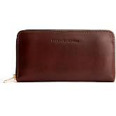 Portland Leather Goods Women's Accordion Zip Wallet, Cognac | Handcrafted in durable, full-grain leather, 8 card slots, secure zippered pocket