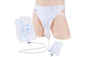 YOOGUSTO External Wearable Urinal Collector with Reusable Silicone Urine Catheter Bag, Portable Catheter Urine Bag (2000ml & 1000ml) for Men White