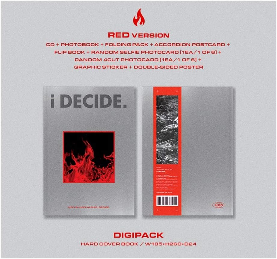 Amazon Ikon I Decide 3rd ミニアルバム Cd 折りたたみポスター Red Ver ミュージック 音楽