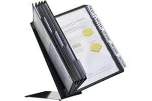 Durable vario Document Holder, 10 Panels 15.5 x 6.5 x 10.75, Black Borders