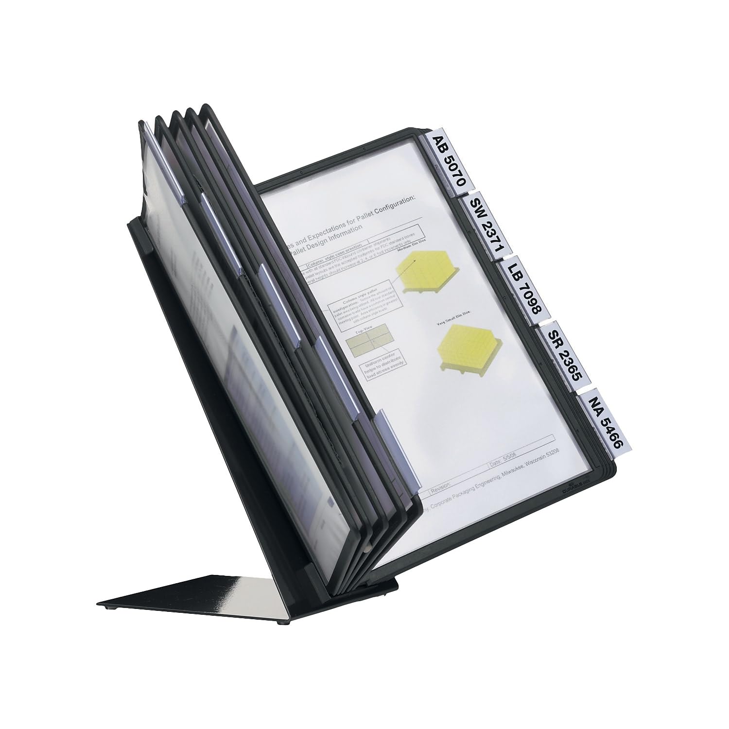 Photo 1 of Durable vario Document Holder, 10 Panels 15.5 x 6.5 x 10.75, Black Borders