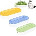 3 Pcs Hydroponic Cat Grass Planter, Seed Sprouter Tray Soil-Free Big Capacity Healthy Wheatgrass Grower Sprouting Container K