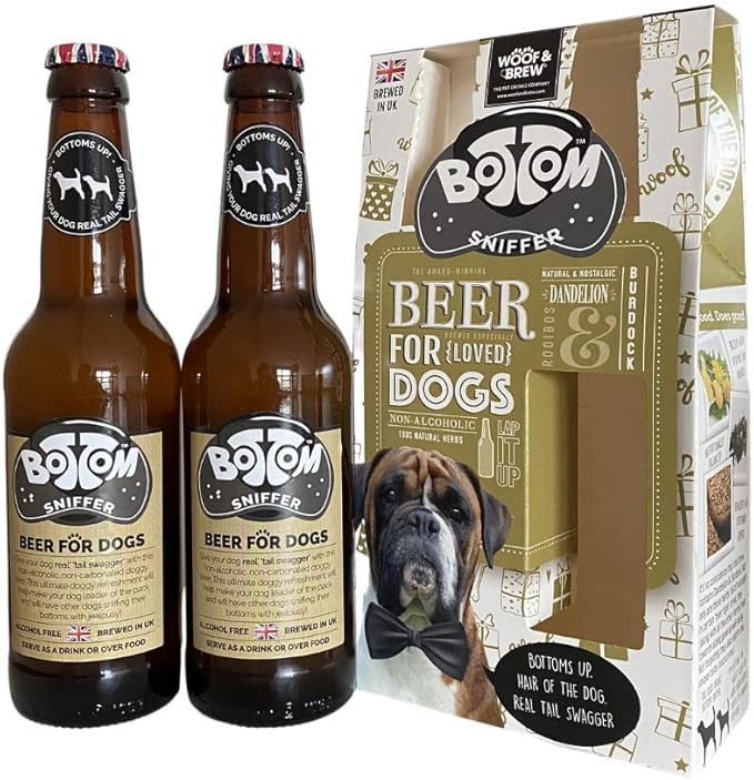 WOOF&BREW Bottom Sniffer Dog Beer Treat (2 x 330ml) Perfect Christmas