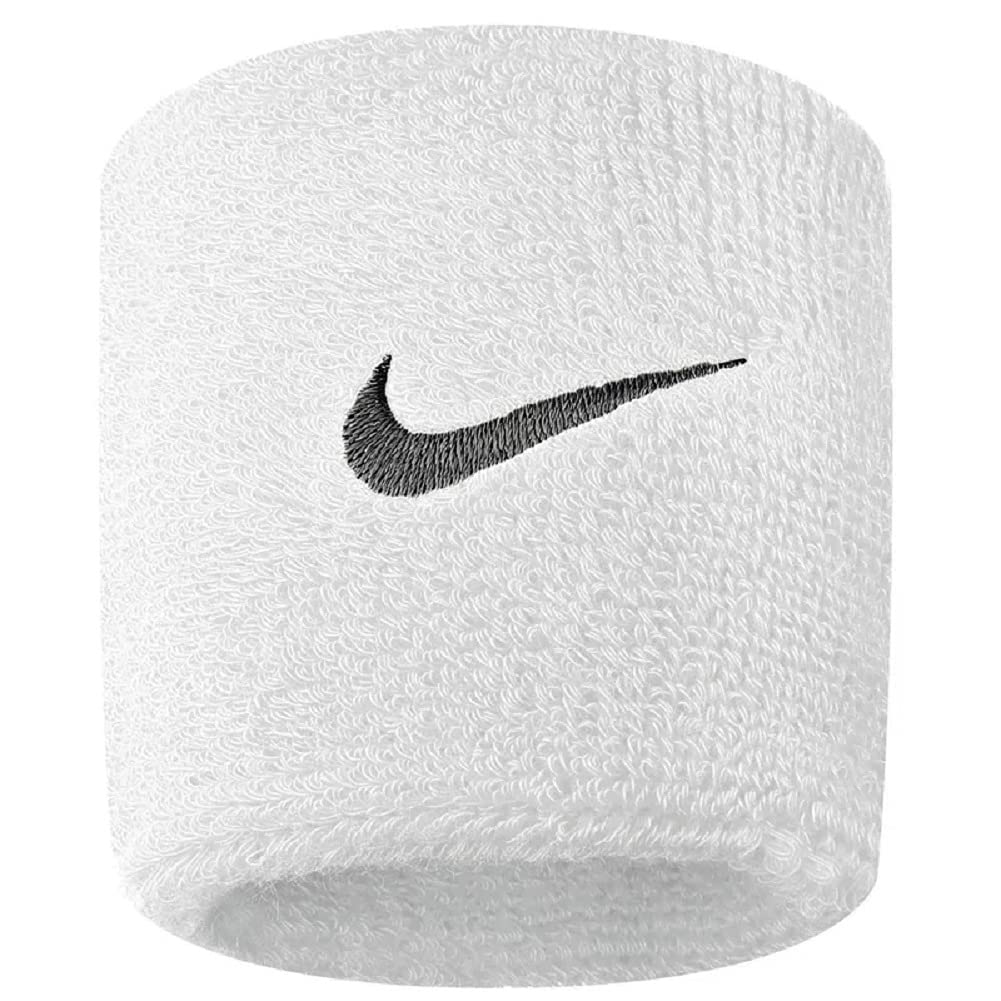 Nike Swoosh Wristbands (One Pair) - White/Black, One Size