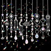 Sun Catchers, 10 Pcs Crystal Suncatcher Prism Hanging Kit for Indoor Window | Rainbow Maker Crystals Balls Pendants Ornaments for Home Outdoor Garden Backyard Patio Car Mirror Christmas Tree Decor