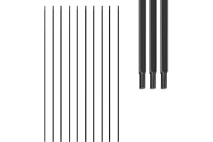 Patavin 1/2 Inch Wrought Iron Plain Bar Balusters - Hollow Iron Square Metal Stair Balusters - Metal Spindles for Indoor Staircase, Satin Black (30 Pack)