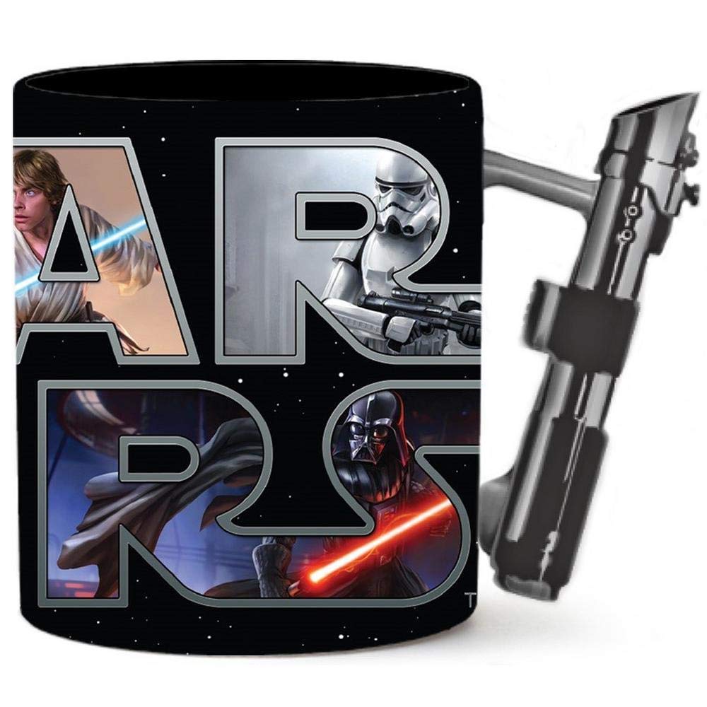 Silver Buffalo SW12433D Star Wars Light Saber Handle Ceramic 3D Sculpted Mug, 20-oz