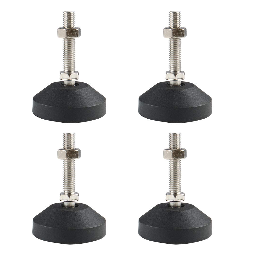 Sourcingmap M10 x 50 x 60mm Machine Equipment Leveling Feet Adjustable Leveler Legs Anti-Slip Floor Protector for Factory 4pcs