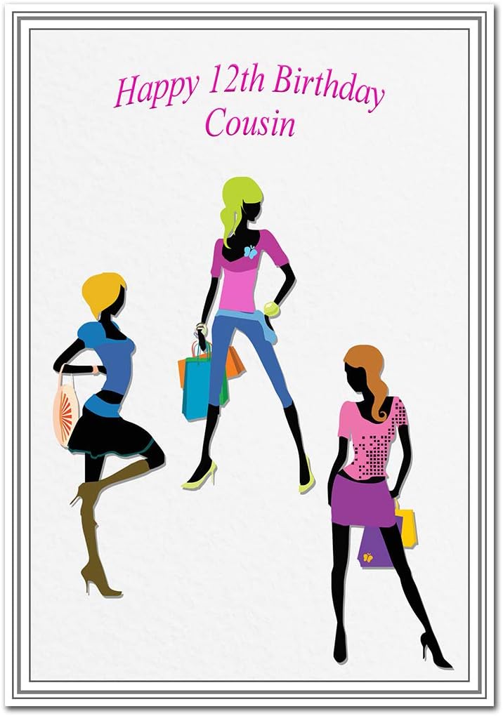 Biglietto Di Auguri Speciale Per Dodicesimo Compleanno Ragazza Dodici Anni Unusual Unique Best 12 Anni Carta Con Finitura Opaca Da 350 G Mq Multicolore Cousin 12th ay Fashion Girls Amazon It Cancelleria E Prodotti Per Ufficio